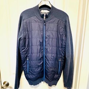 💥Sold💥 Peter Millar  -Crown Comfort Zip Up Cardigan Puffer Sweater Large Blue